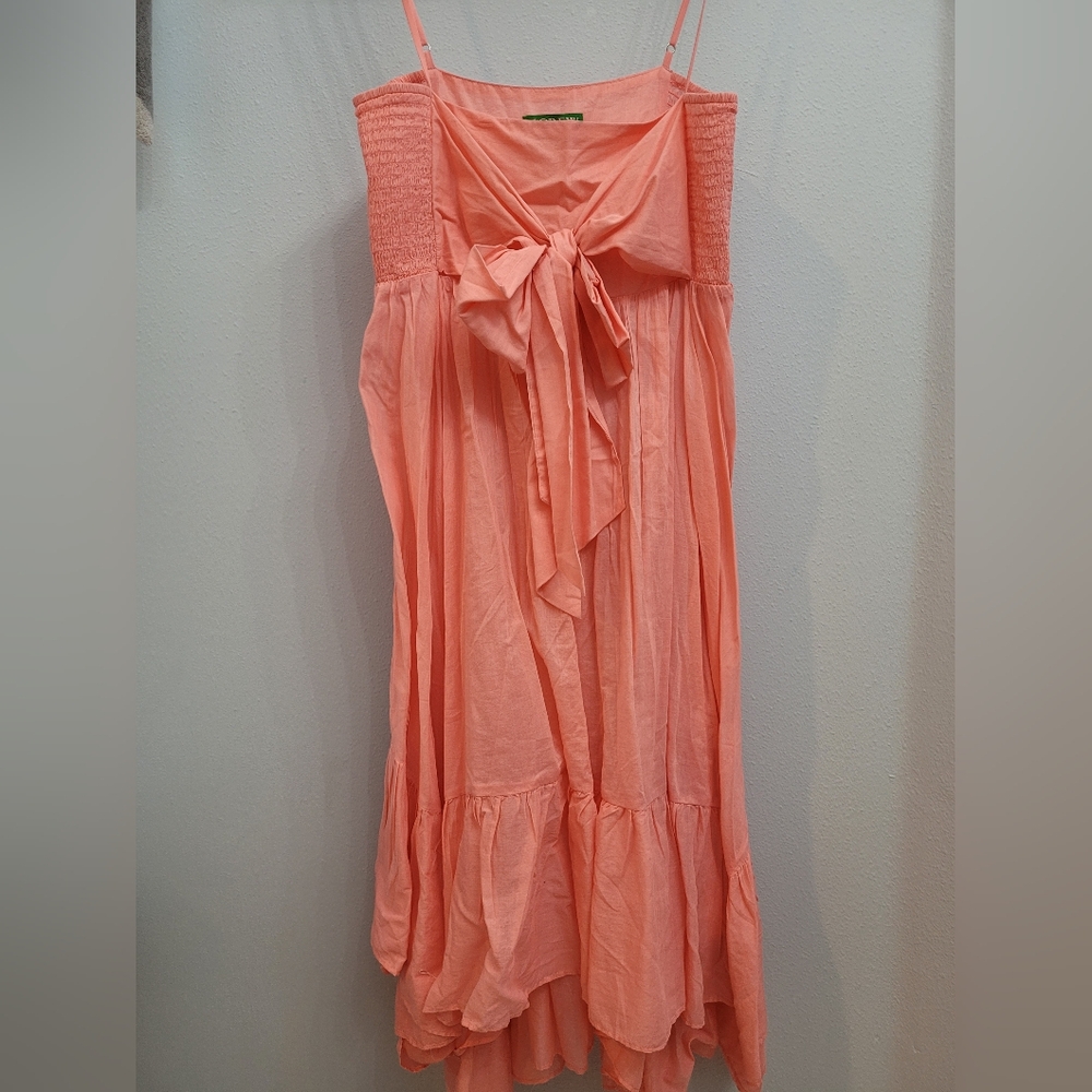 J. Crew Cotton voile bow-front beach dress coral size small NWT